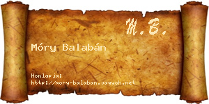 Móry Balabán névjegykártya